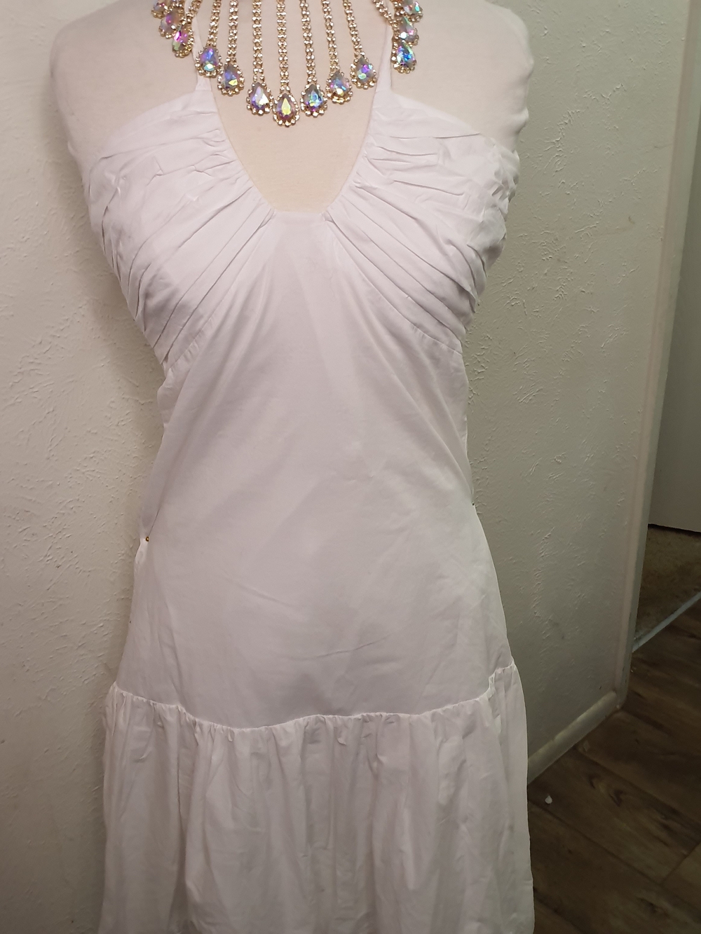 Jason Wu White Elastic Waistline Dress